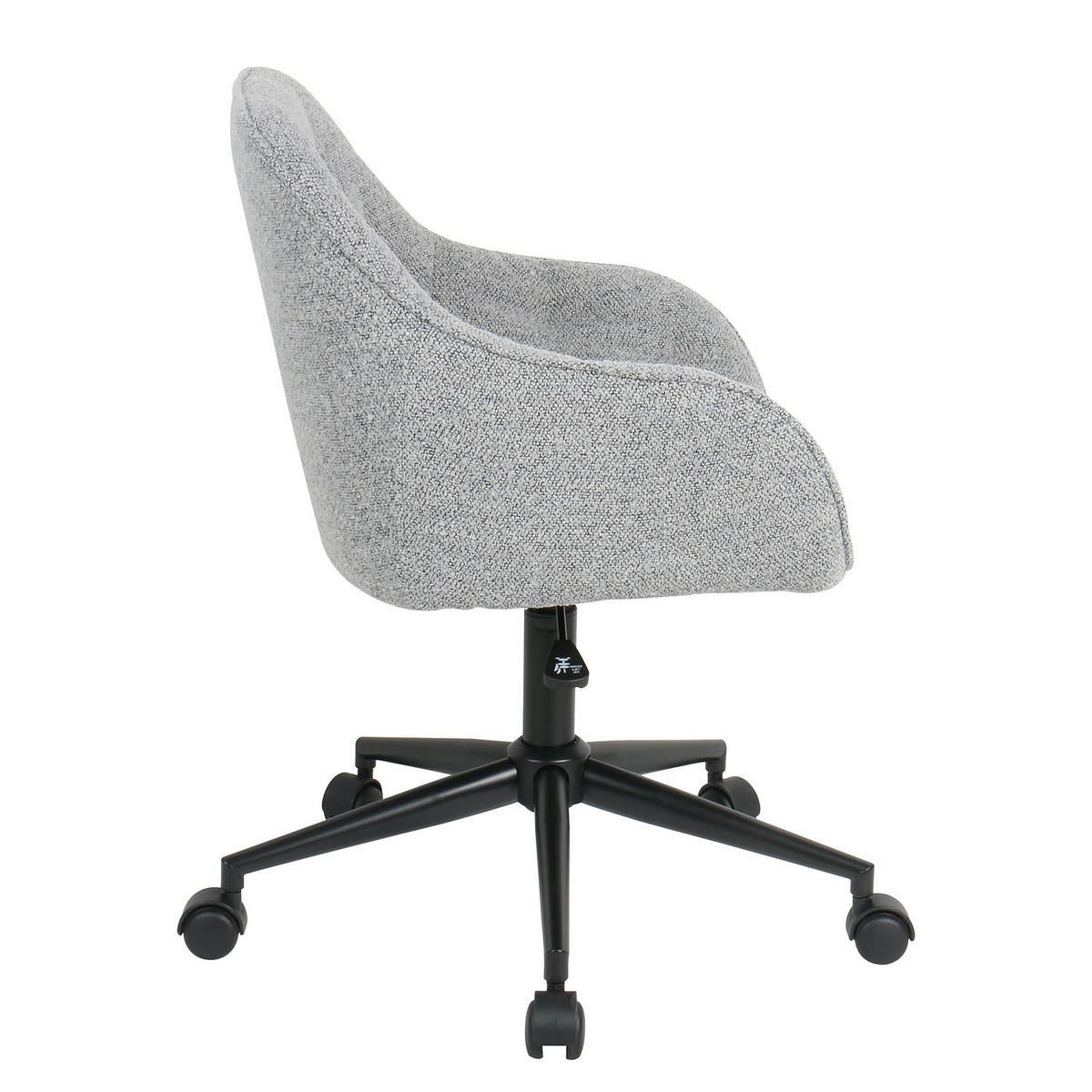 BÜROSTUHL - Samt - Schwarz/Grau, Textil/Metall (56/80/56cm) - home24