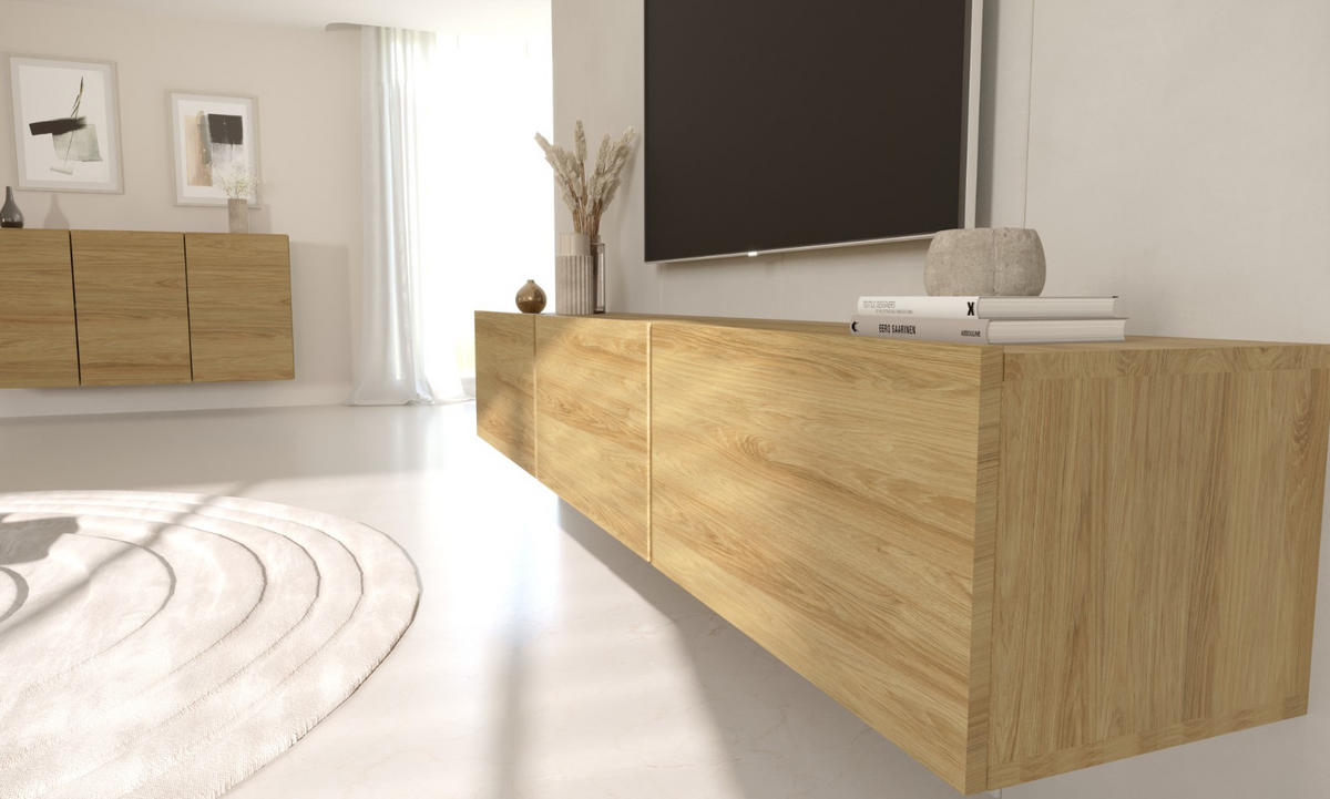 LOWBOARD Dallas 180/29,6/35 cm - Eichefarben, Holzwerkstoff (180/30/35cm) - Kocot Kids
