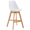 BARHOCKER Canada, Gestell Natura, Kunststoff Weiß - Weiß/Naturfarben, Holz/Kunststoff (48/100/56cm) - TPFLiving