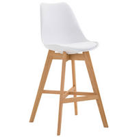 BARHOCKER Canada, Gestell Natura, Kunststoff Weiß - Weiß/Naturfarben, Holz/Kunststoff (48/100/56cm) - TPFLiving