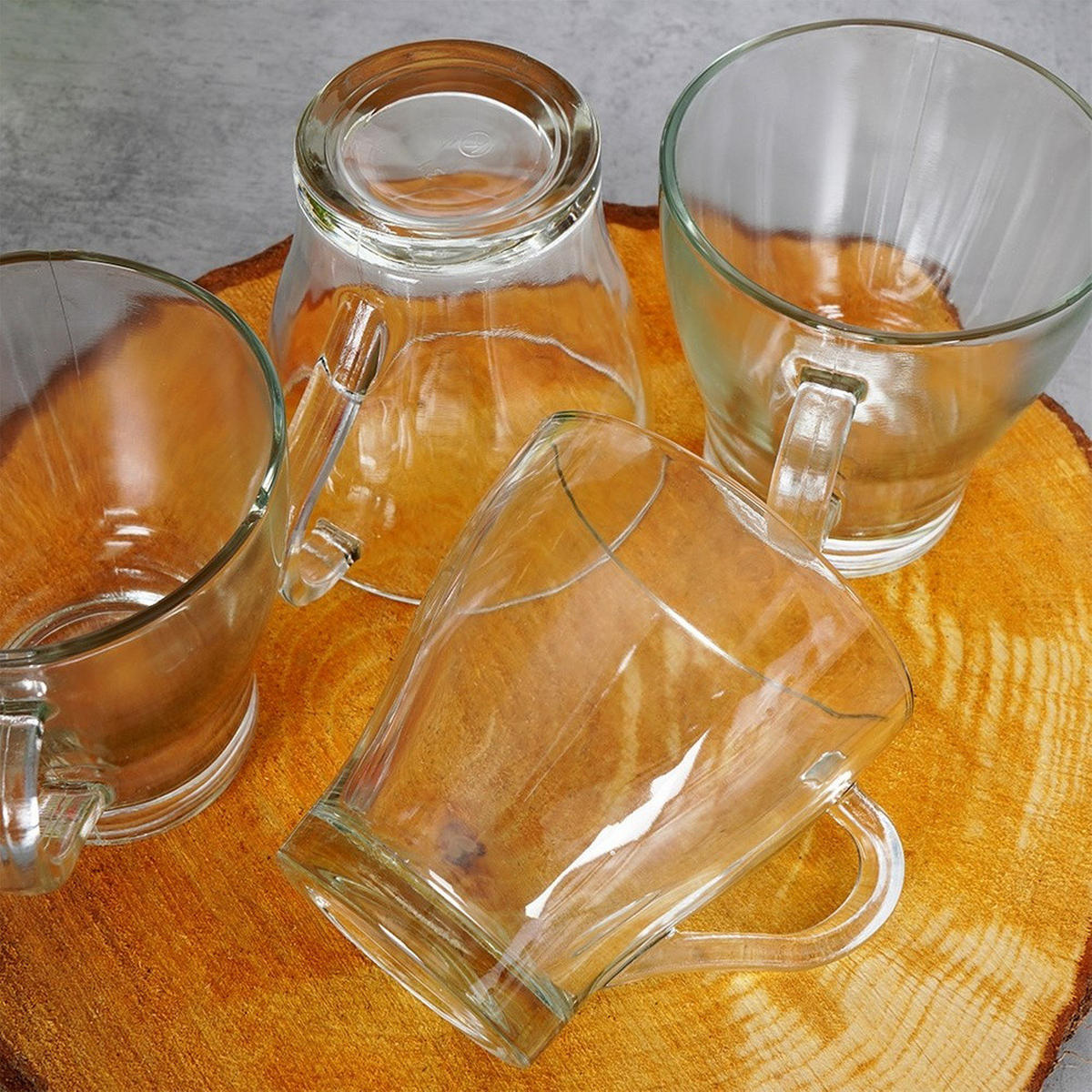 TRINKGLAS-SET z Griff 4er-Pack transparent - Klar, Glas - Excellent Houseware