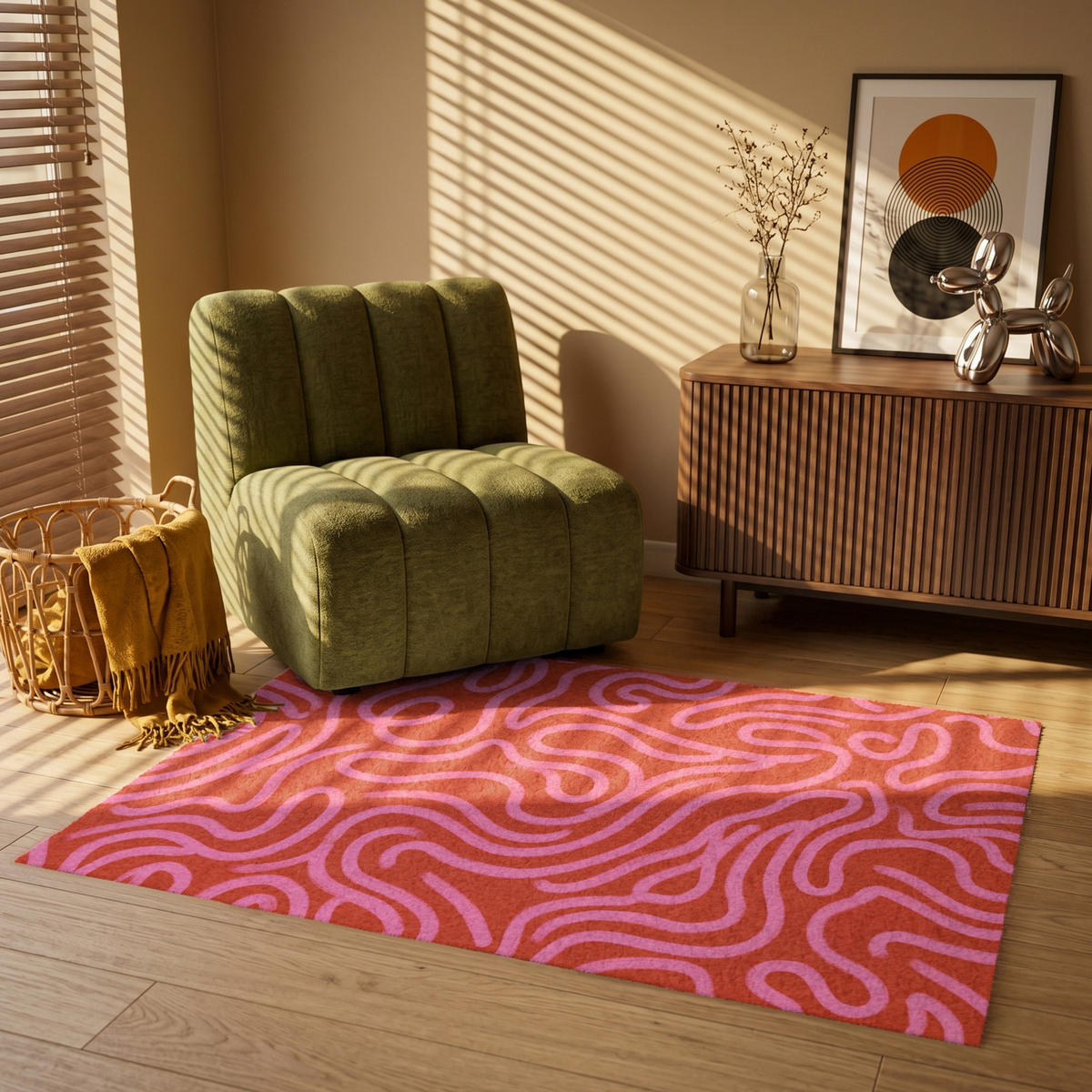 TEPPICH - Rosa - 120x80 cm - Rot, Kunststoff/Textil (120/0.4cm) - OnlyWow