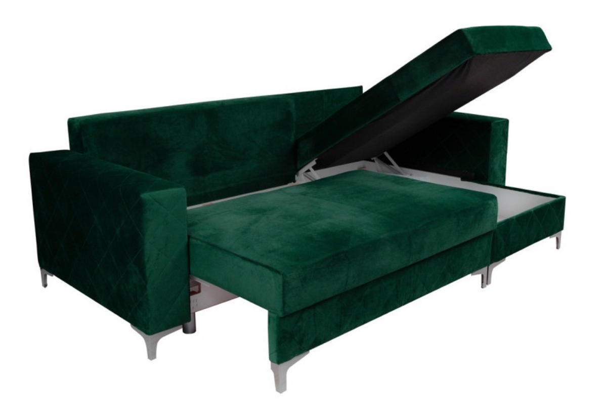 ECKSOFA Grün SIMO Mit Schlaffunktion Rechts - Grün, Textil (145/236cm) - Sepro Meble