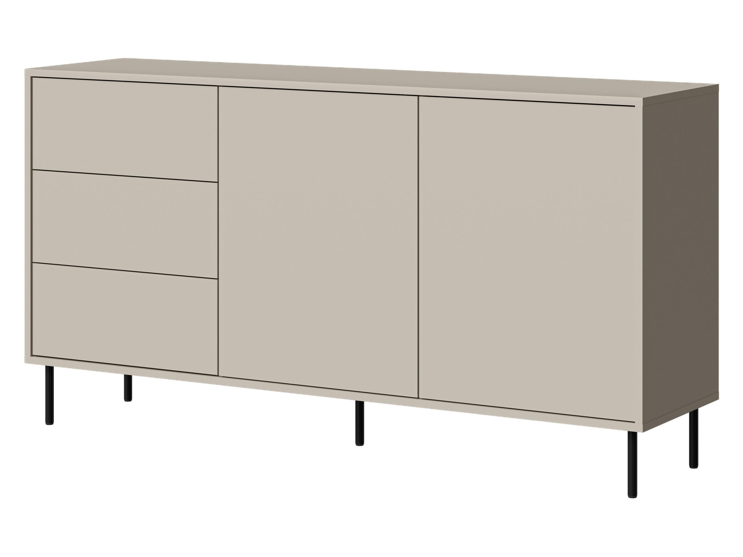 KOMMODE Masha 150 2D3S - Kaschmir/Schwarz, Holzwerkstoff/Metall (151/80/39cm) - MIRJAN24