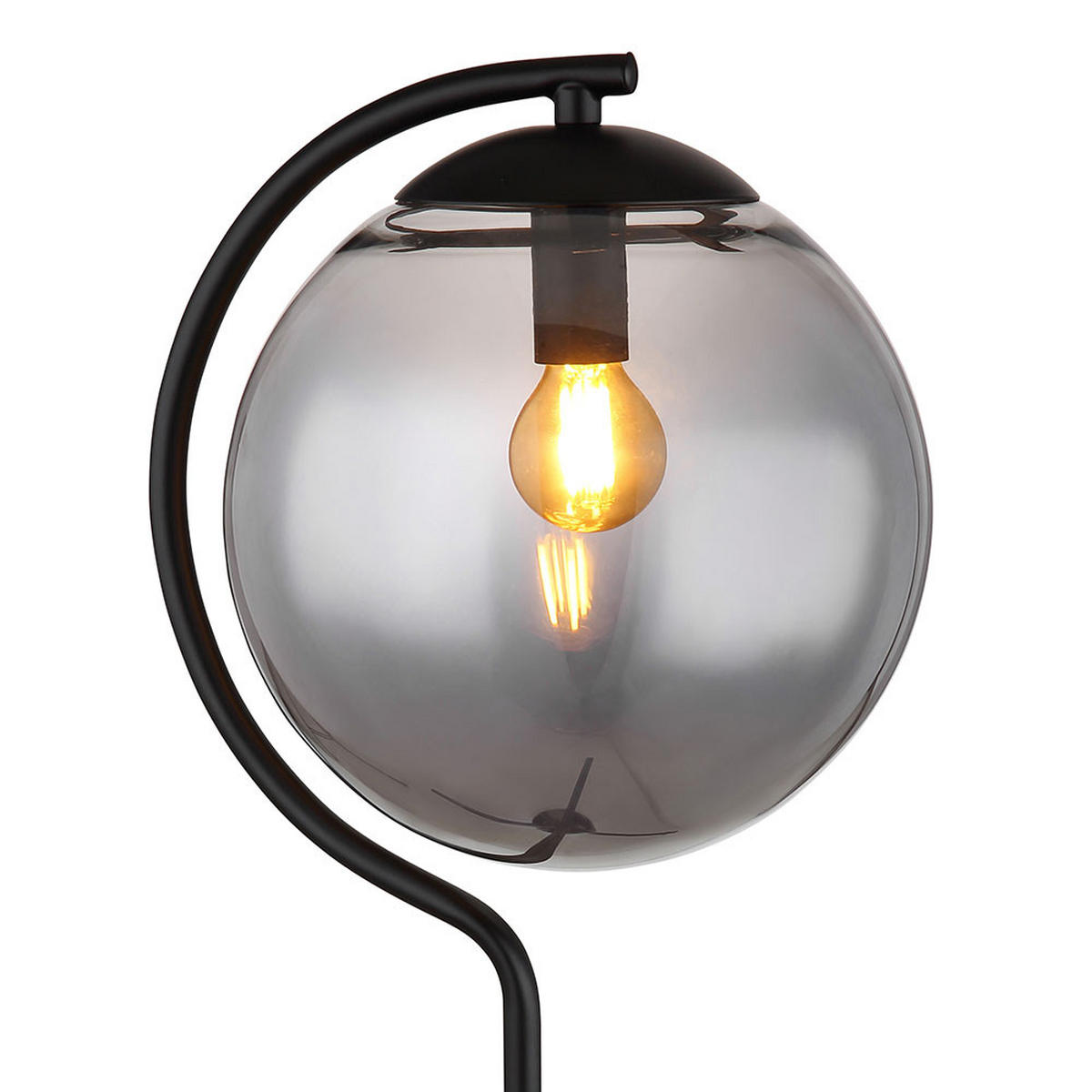 LED TISCHLEUCHTE PORRY Grau Metall Glas - Grau, Glas (35/35/50cm) - Globo Lighting
