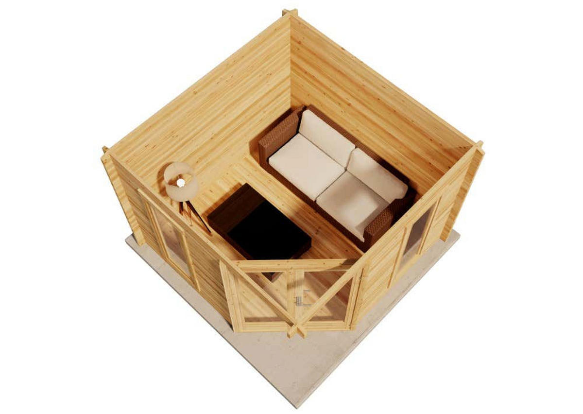 GARTENHAUS Holz Liwa Compact - Pinienfarben, Holz (312/266/312cm) - Alpholz