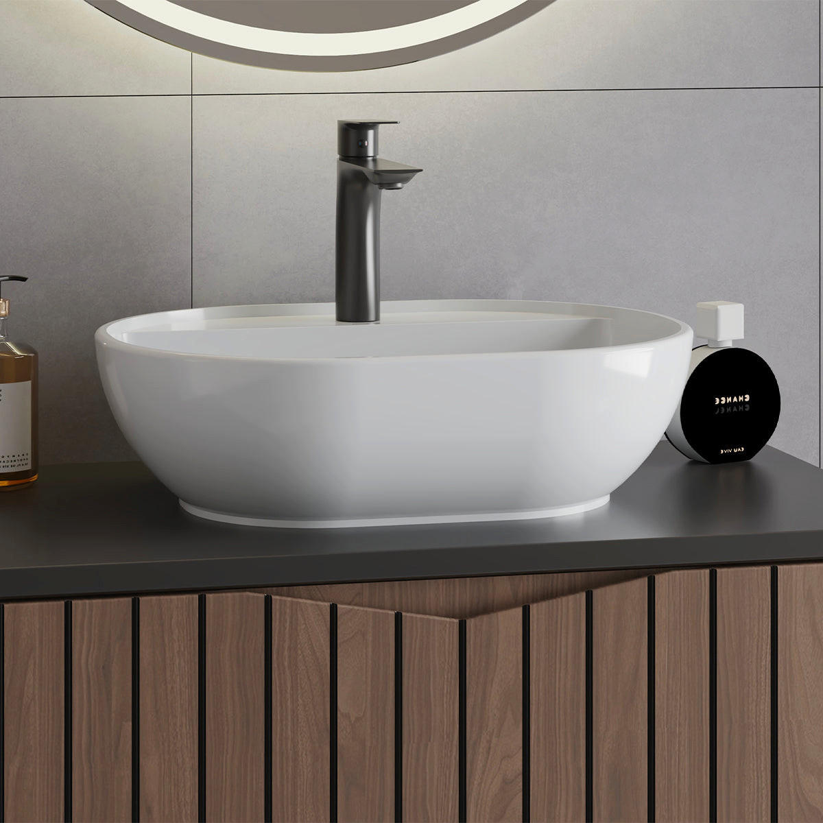 DONJI ELEMENT ZA UMIVAONIK 80.6cm Siena Drvo i crno - smeđa, drvni materijal (80.6/52.2/46.5cm) - Petits-meubles