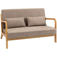 SOFA 2-Sitzer, Samt, Hellgrau - Hellgrau, Textil (80/72/122cm) - HOMCOM