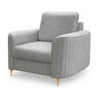 SESSEL Hellgrau LOREN Mit Goldenen Beinen - Grau, Textil (100/85/94cm) - Sepro Meble