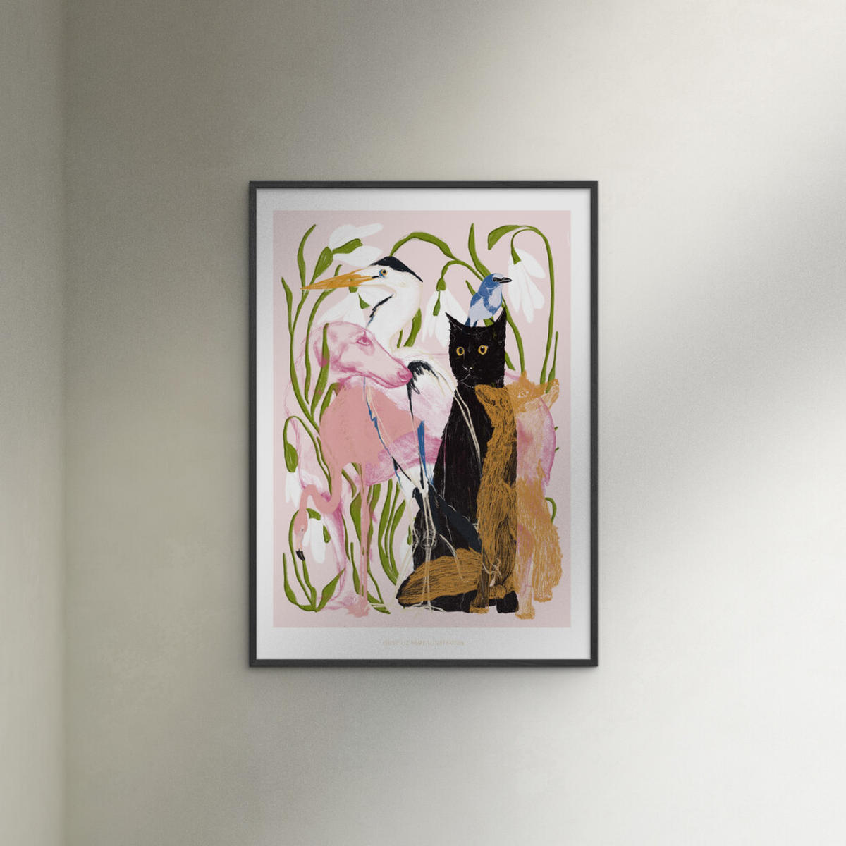 POSTER mit Rahmen Jenny Liz Rome - Collage of Animals - Multicolor/Schwarz, Holz/Papier (50/70cm) - Poster&Frame
