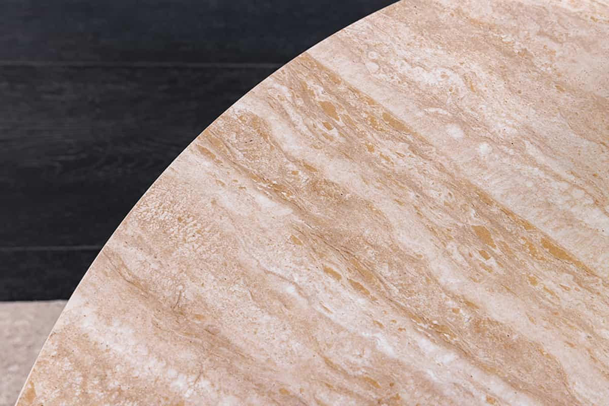 COUCHTISCH DANCING RINGS rund Natur, Braun, Bronze 80cm - Schwarz/Braun, Keramik/Metall (80/80/44cm) - riess-ambiente