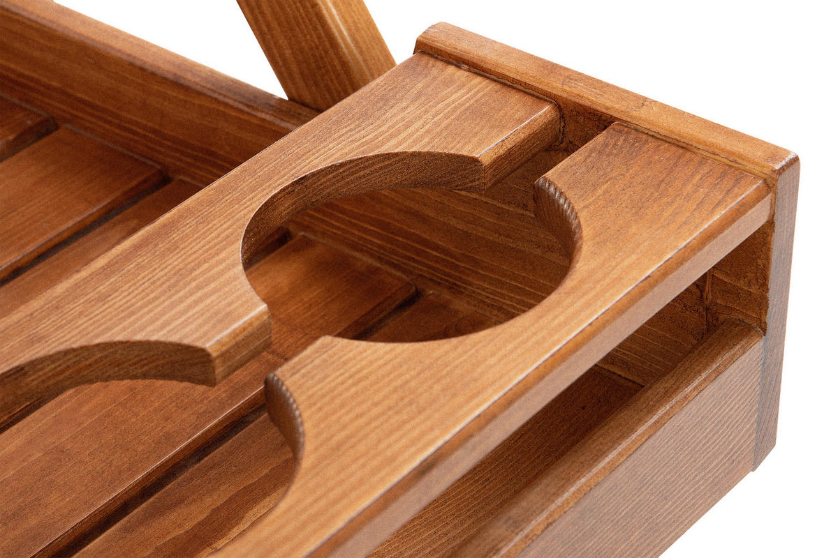BAR-AUF-RÄDERN ARVICOLA aus Kiefernholz, braun - Braun, Holz (70/83/56cm) - KONSIMO®