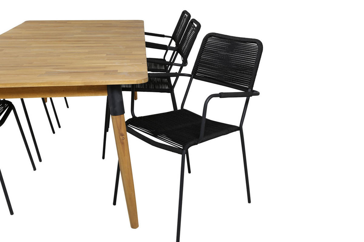 GARTENTISCHGRUPPE Schwarz - Schwarz, Holzwerkstoff - ebuy24