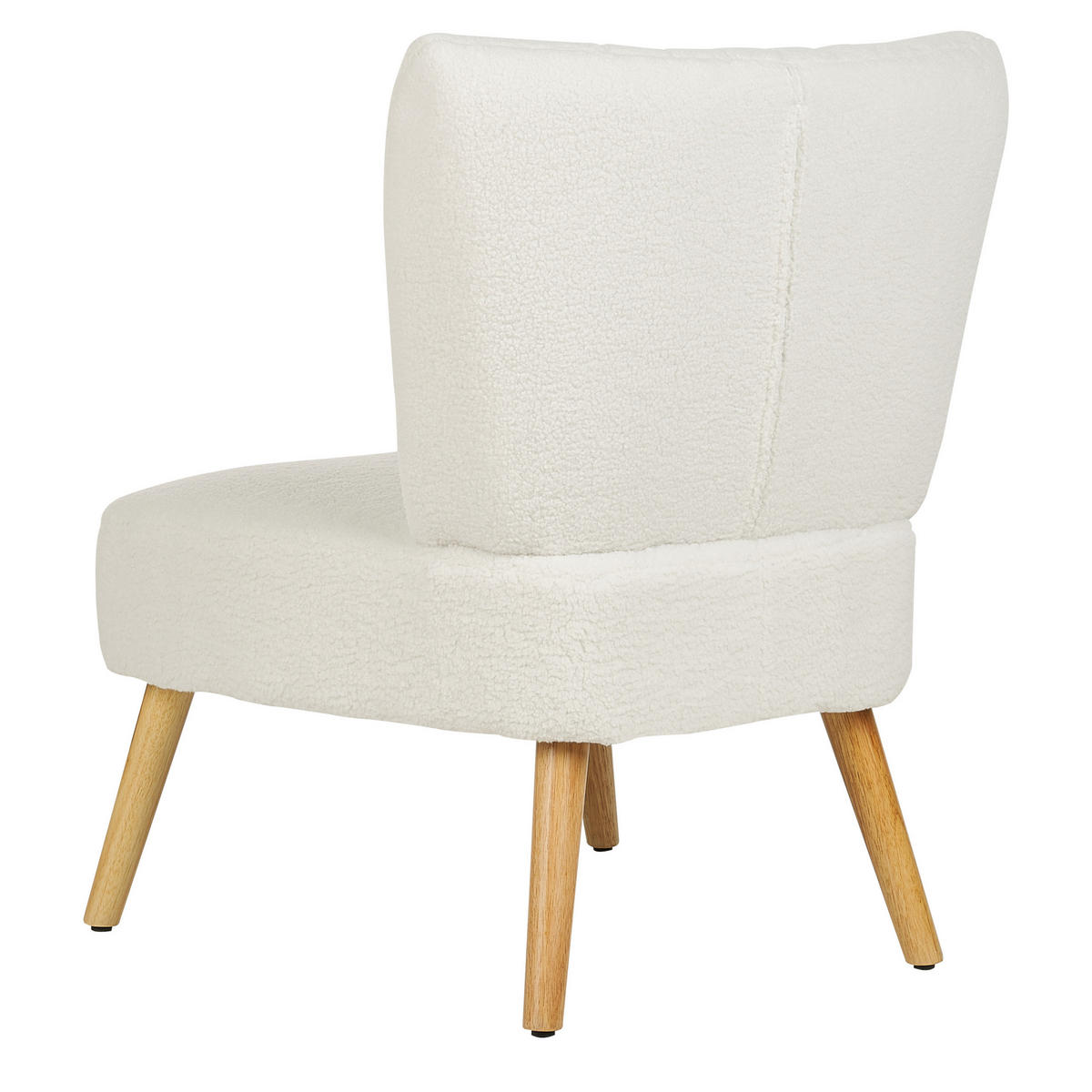 SESSEL Bouclé Weiß Vaasa - Hellbraun/Weiß, Textil (61/85/60cm) - Beliani