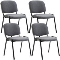 BESUCHERSTUHL 4er Set Stoff grau - Schwarz/Grau, Textil/Metall (53/83/53cm) - CLP