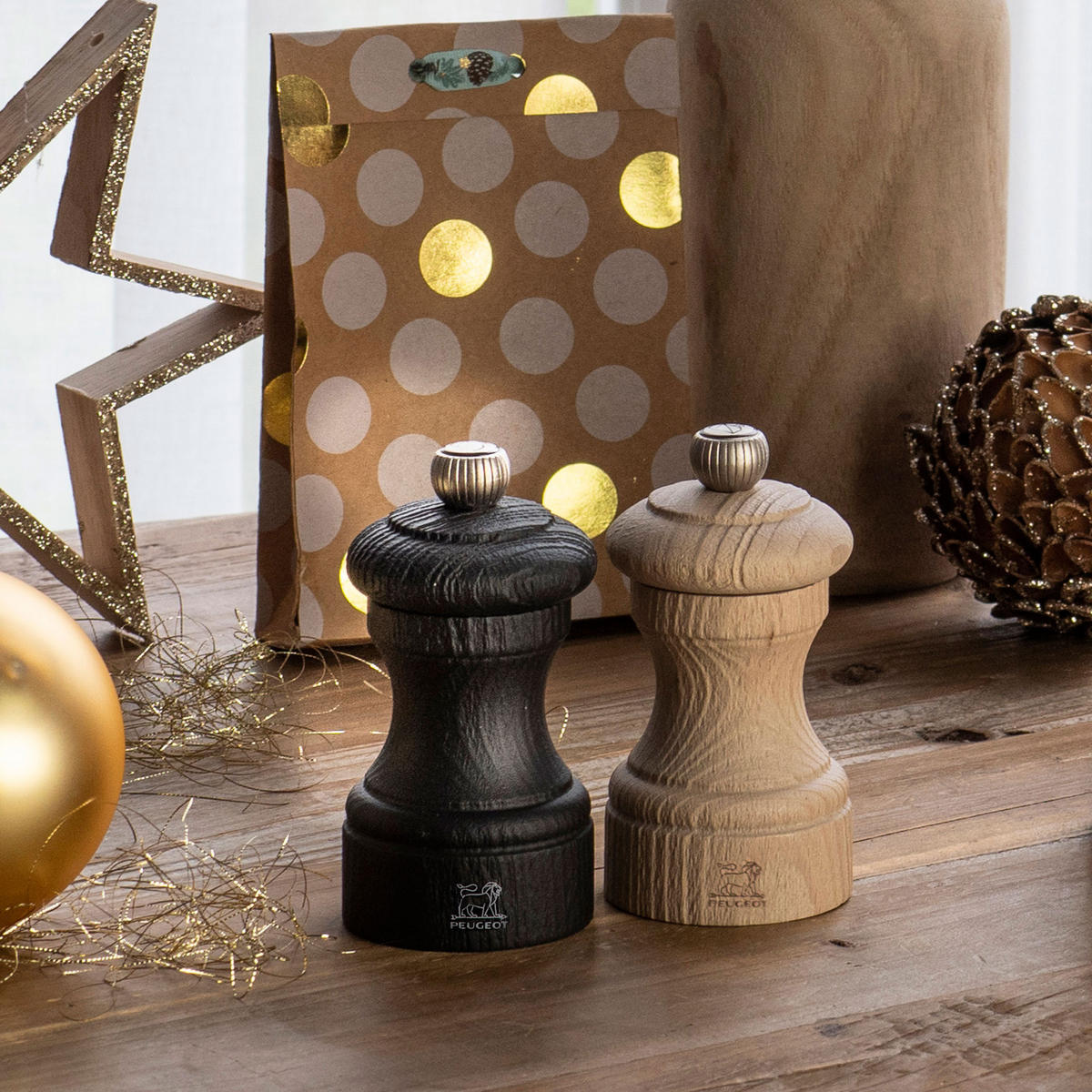 SALZMÜHLE Bistro Nature Black 10cm Buchenholz Stahlmahlwerk - Schwarz, Holz (5.3/10/5.3cm) - PEUGEOT