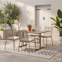 GARTENSTUHL - 2er-Set - Stahl - Taupe, Textil/Metall (54/87/57cm) - home24