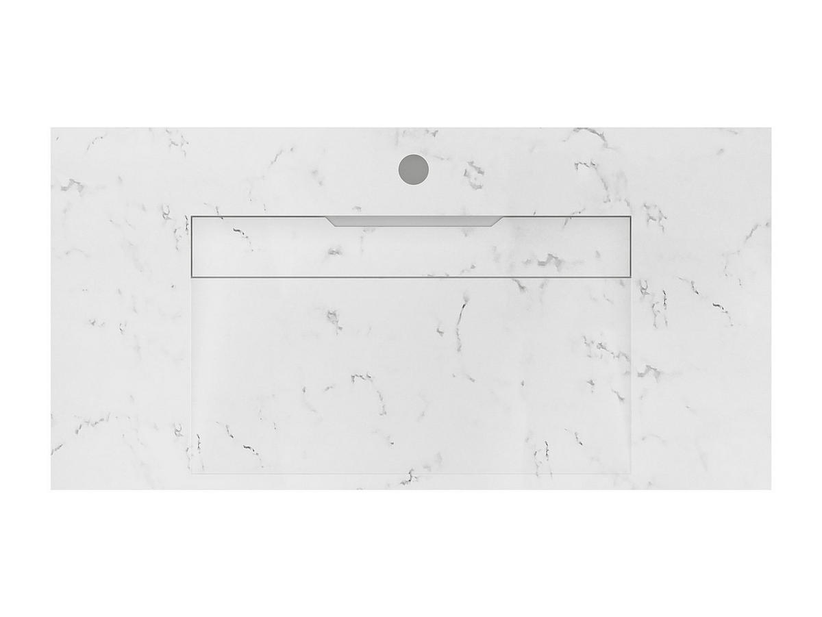 WASCHBECKEN hängend - 90,2 x 45,2 x 8 cm - Solid Surface - Weiß - TAKOTNA - Weiß, Stein (90.2/8/45.2cm) - Vente-Unique