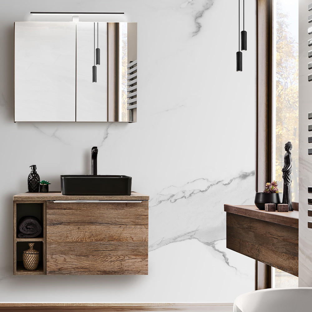 Lomado Badmöbel-Set Braun 80x200x46 cm