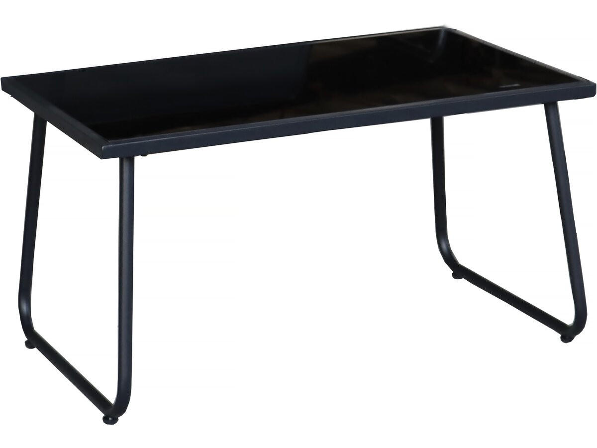 LOUNGEGARNITUR Fortaleza 4-Sitzer Schwarz - Schwarz, Glas/Metall - Habitat Garten