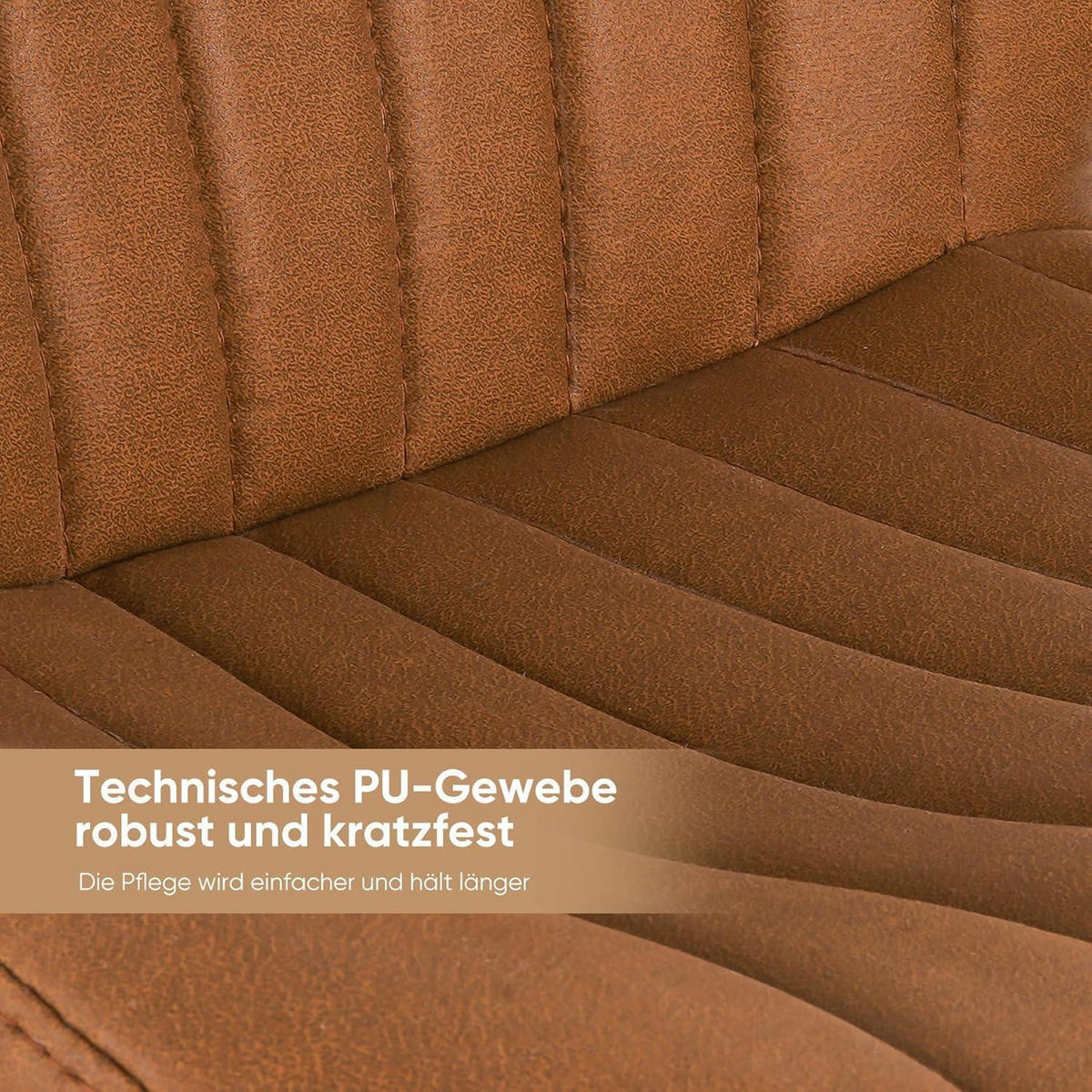 BARHOCKER 1er Set höhenverstellbar mit Lehne Stoff Braun - Braun, Textil (49/112.5/51cm)
