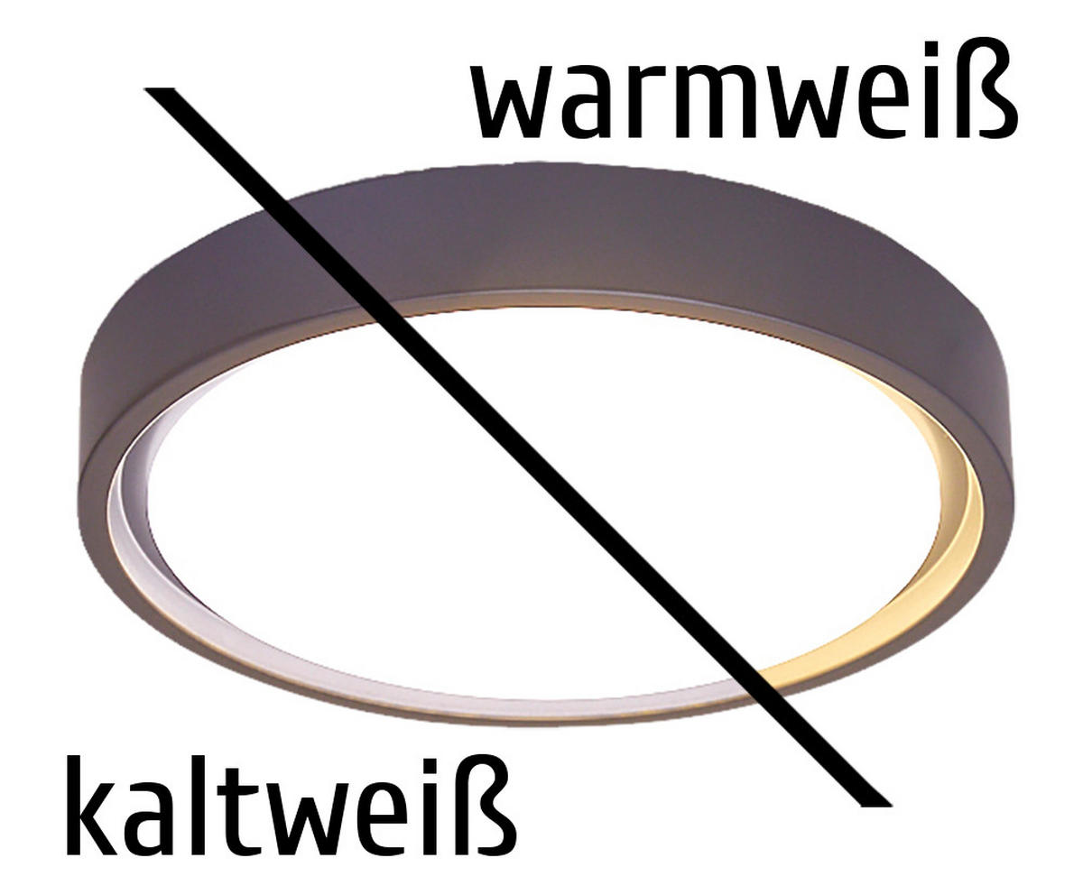 LED-DECKENLEUCHTE - mit Bewegungsmelder und farbiger Hintergrundbeleuchtung in Grau - Grau, Kunststoff (36.5/36.5/7.4cm) - Northpoint