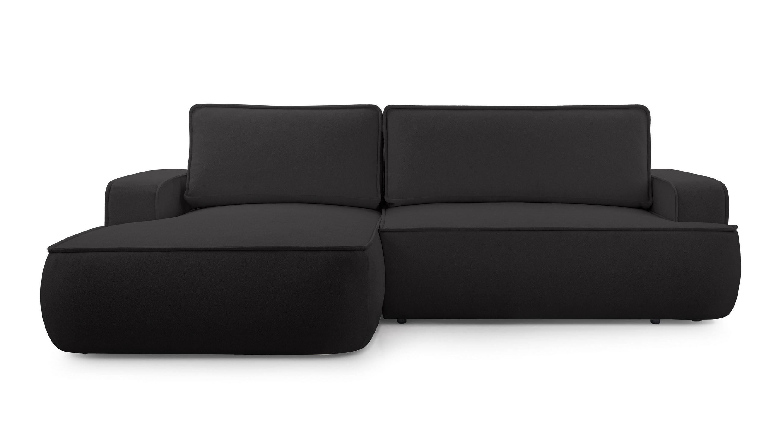 ECKSOFA L Form Ablia Schwarzes 267/168/87 cm mit Schlaffunktion L - Schwarz, Kunststoff/Textil (168/267cm) - AX Living