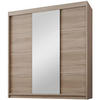 SCHWEBETÜRENSCHRANK Milo 200/215/58 3-türig eiche sonoma mit Spiegel - Sonoma Eiche, Holzwerkstoff (200/215/58cm) - Beautysofa