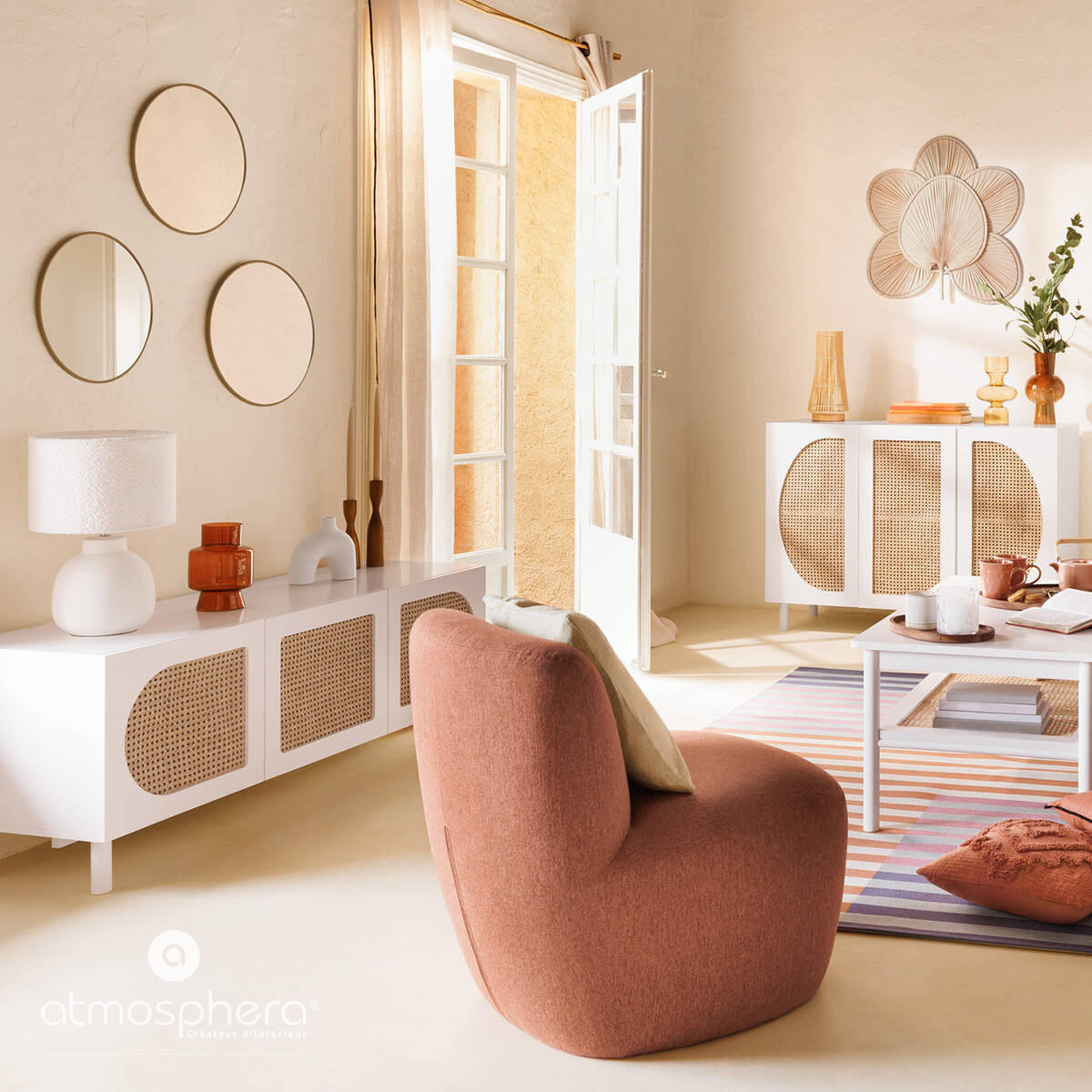 FERNSEHKOMMODE Cabras weiß 140/41,7/50 cm - Weiß, Holzwerkstoff (41.7/50/140cm) - Atmosphera Createur d´interieur