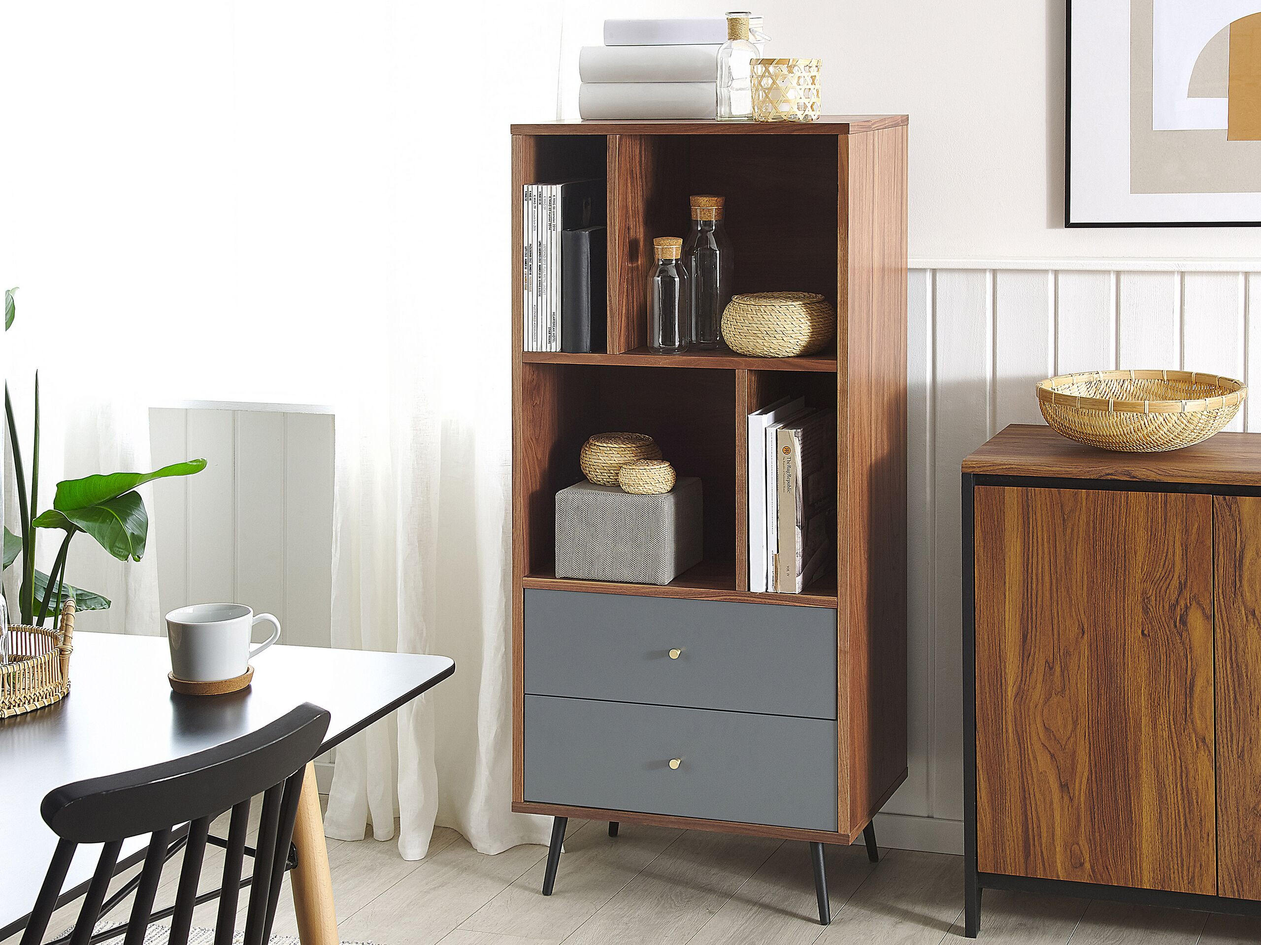 REGAL 4 Fächer Richmond - Dunkelbraun, Holzwerkstoff (60/139/40cm) - Beliani