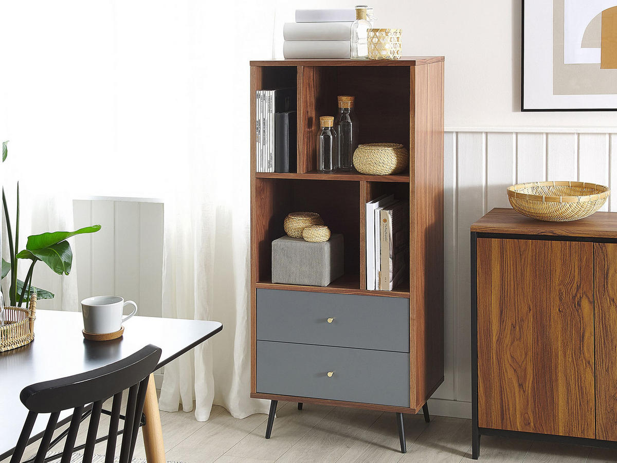 REGAL 4 Fächer Richmond - Dunkelbraun, Holzwerkstoff (60/139/40cm) - Beliani