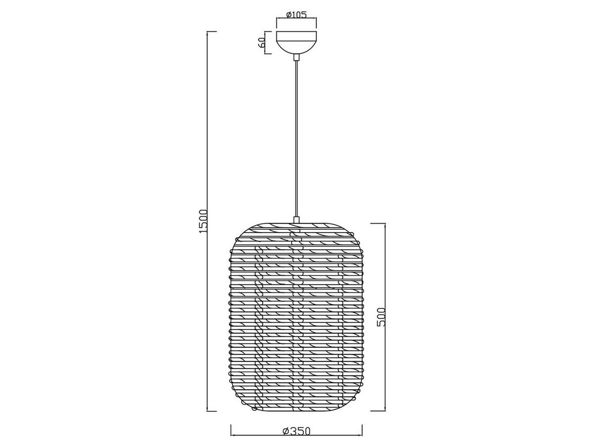 LED-HÄNGELEUCHTE mit Lampenschirm aus Sisal Ø35cm - Naturfarben, Naturmaterialien/Metall (35/35/150cm) - meineWunschleuchte