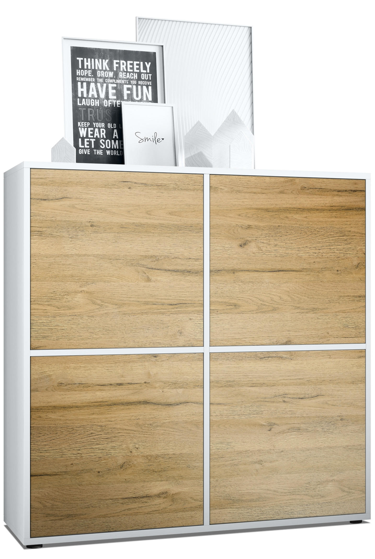 HIGHBOARD Cuba Türen in Eiche Natur - Eichefarben, Holzwerkstoff (104/105.5/35.5cm) - Vladon