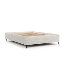 POLSTERBETT Larch Creme 140/200 cm im Webstoff - Creme/Schwarz, Holz/Holzwerkstoff (140/200cm) - Maison de Reve