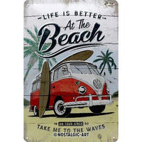 BLECHSCHILD 20/30 cm Volkswagen VW Bulli Beach - Multicolor, Metall (20/30/0.2cm) - Nostalgic-Art