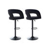 BARHOCKER 2er-Set höhenverstellbar - Samt & Metall - Schwarz - LAJUNIA - Schwarz, Textil (53/108.5/52.5cm) - Vente-Unique