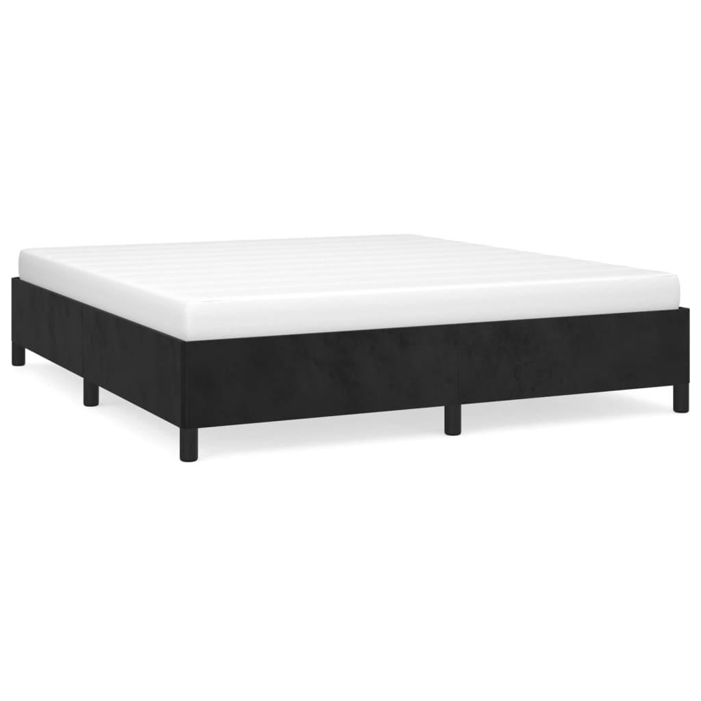 BETTGESTELL Ohne Matratze Schwarz 180/200 Cm Samt - Schwarz, Textil (180/200cm) - vidaXL