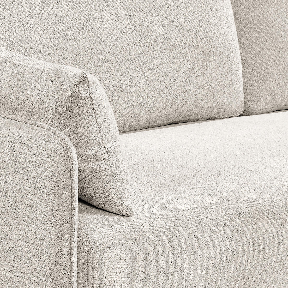 3-SITZER SOFA - Webstoff - Taupe/Schwarz, Textil (193/87/83cm) - home24