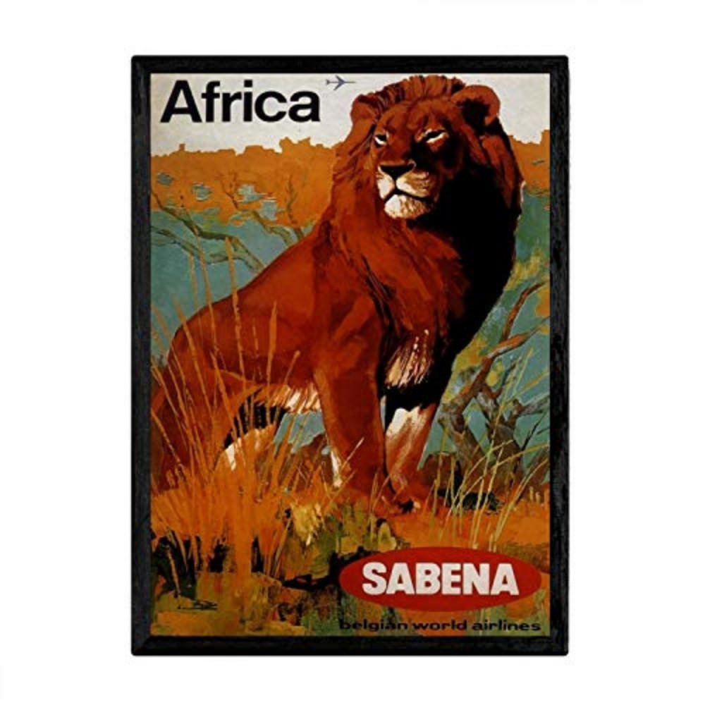 POSTER Afrika Sabena A4 Rahmenlos - Klar, Papier (29.7/5/21cm) - Nacnic