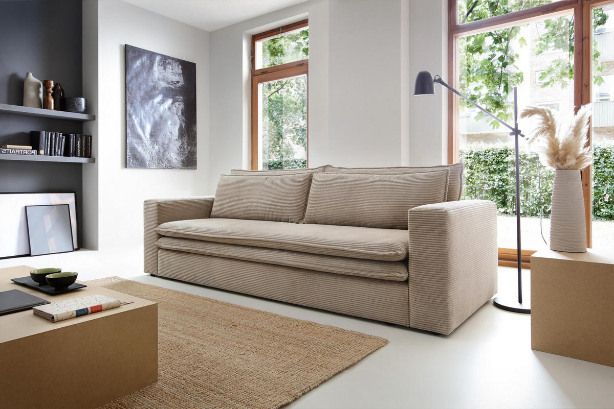 SOFA TILIA Beige 244x95x82 cm - Beige, Textil (244/82/95cm) - FURNLUX