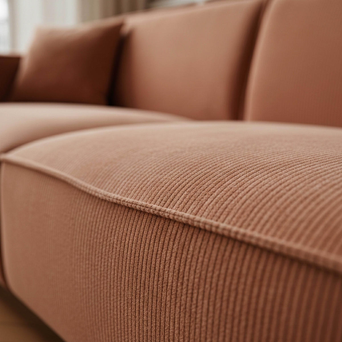 SOFA 3-Sitzer, Terrakotta - Rot/Braun, Textil (90/76/230cm) - Oviala