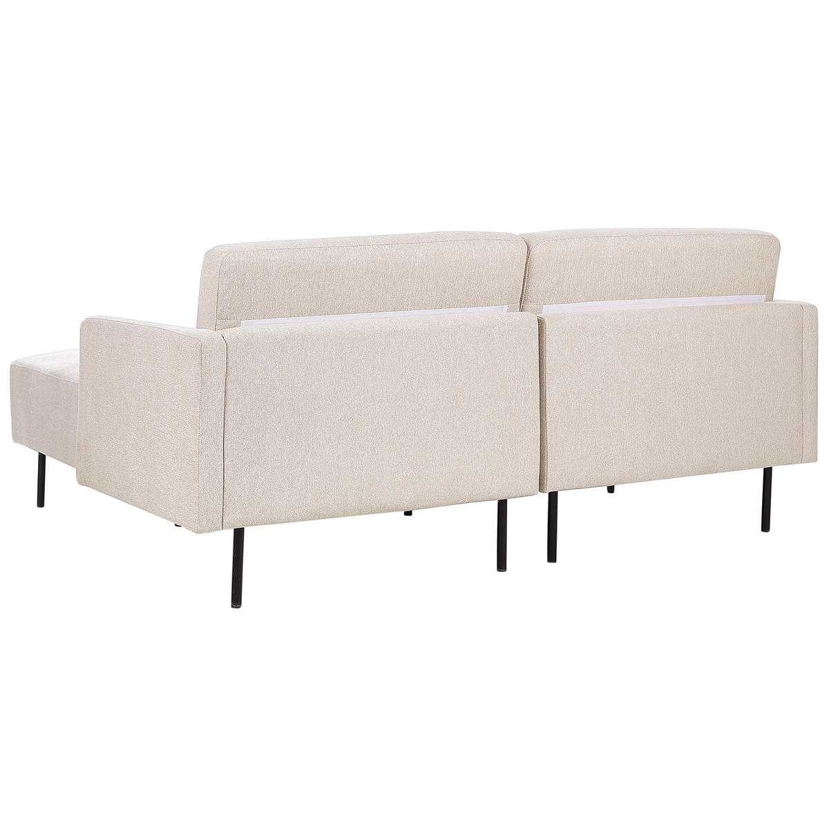 2-SITZER-ECKSOFA hellbeige rechtsseitig Breda - Beige/Schwarz, Textil (192/155cm) - Beliani