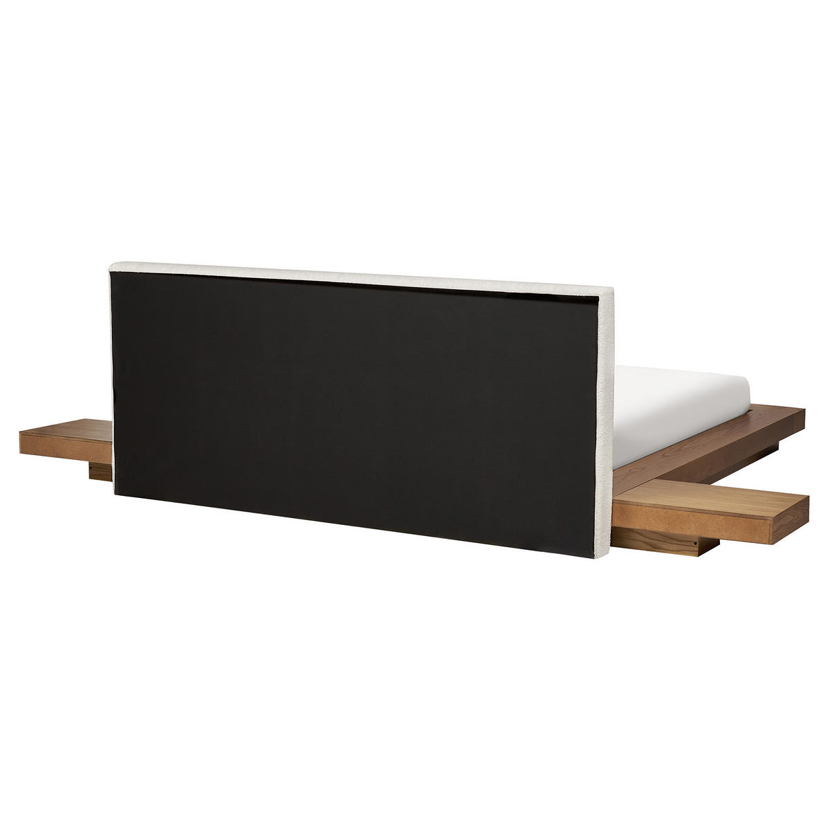 BETT mit LED 160/200 cm MDF-Platte Hellbraun Zen - Hellbraun, Holz (160/200cm) - Beliani