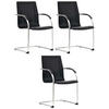 SCHWINGSTUHL 3er Set Lederlook schwarz - Schwarz, Textil/Metall (56/94/52cm) - CLP