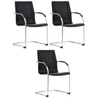 SCHWINGSTUHL 3er Set Lederlook schwarz - Schwarz, Textil/Metall (56/94/52cm) - CLP