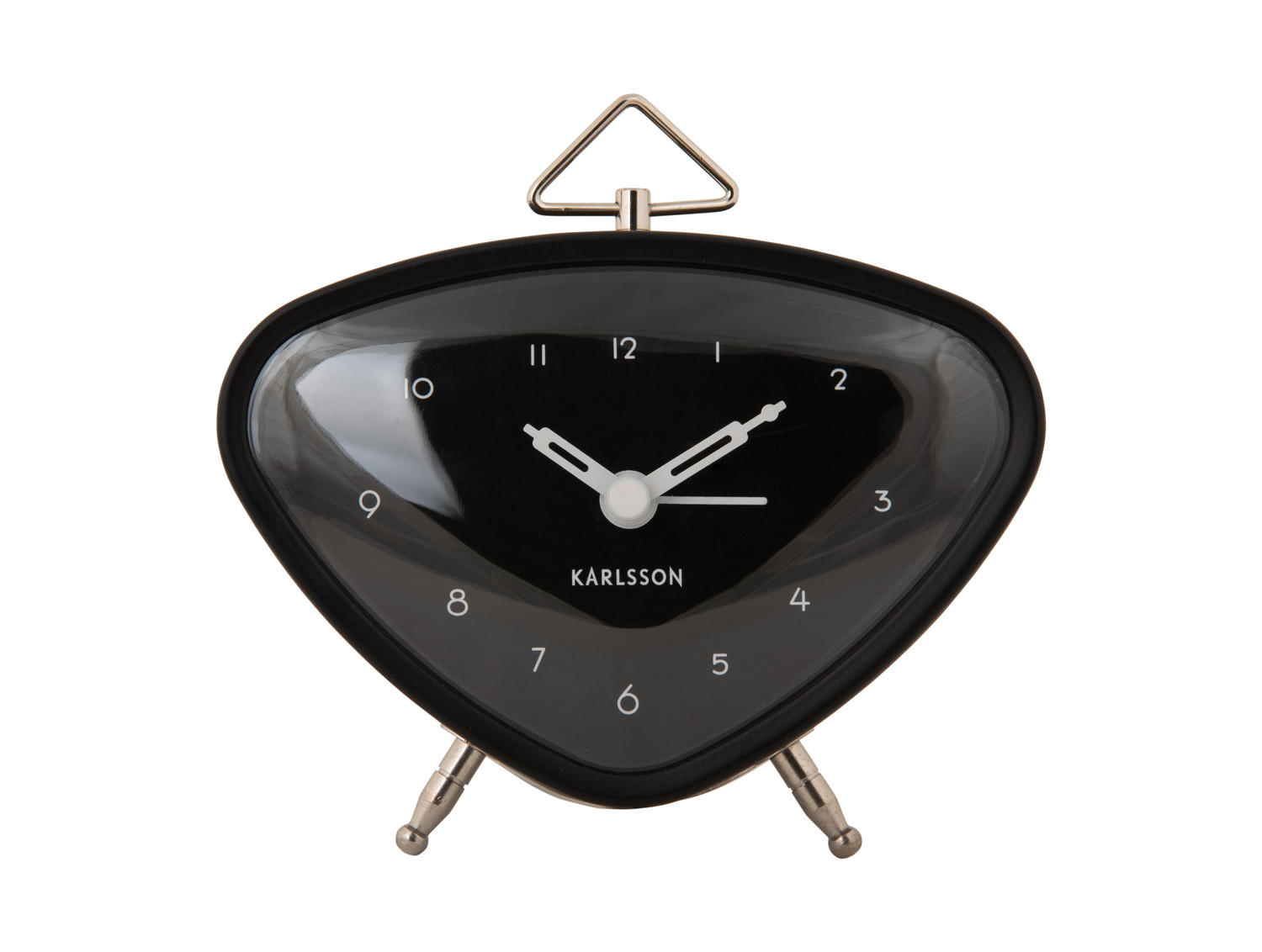 WECKER Triangle 11.4/11.4/9.3 cm - Schwarz, Metall (11.4/9.3/11.4cm) - Karlsson