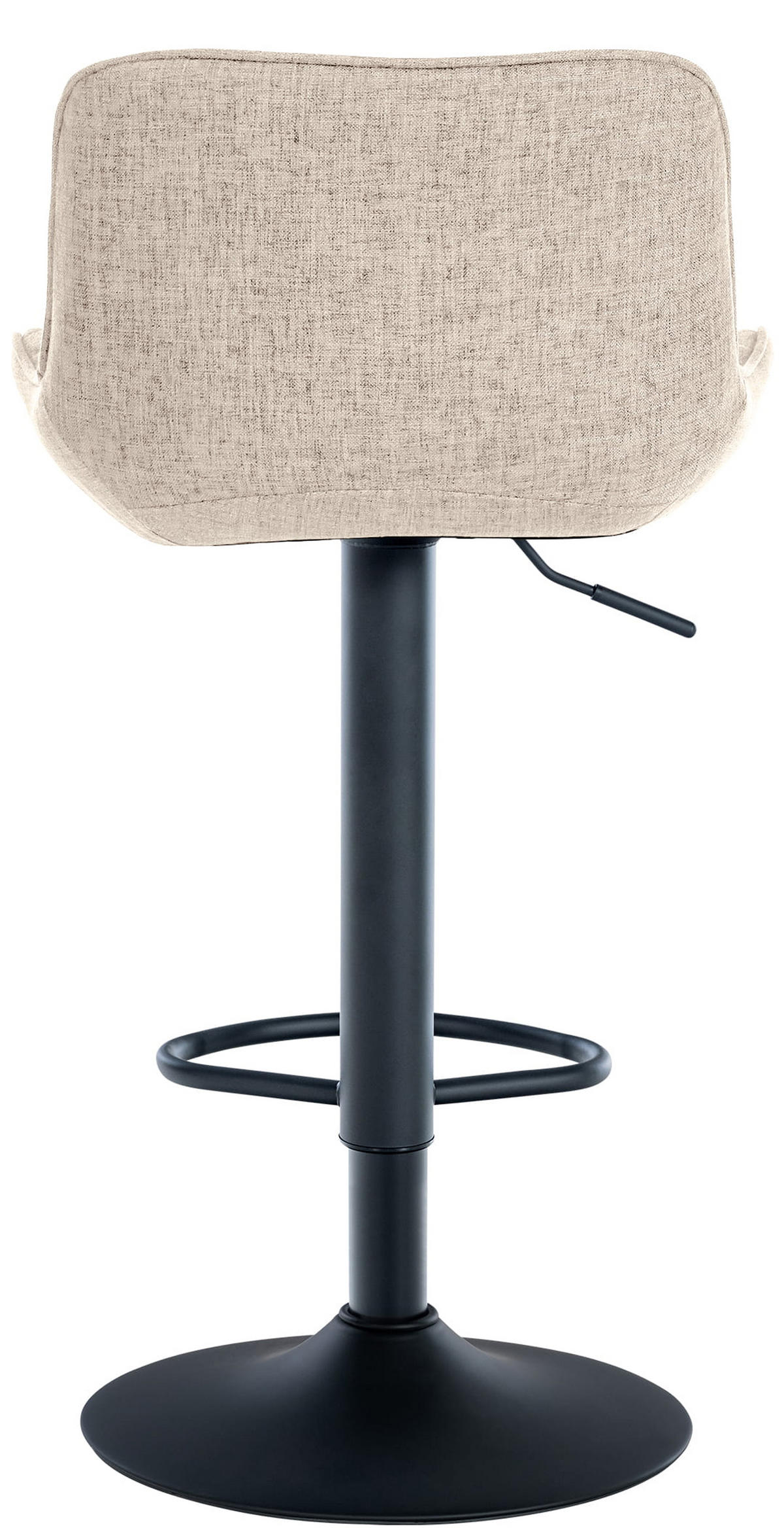BARHOCKER Minerva Stoff taupe - Schwarz/Grau, Textil/Metall (48/105/54cm) - TPFLiving