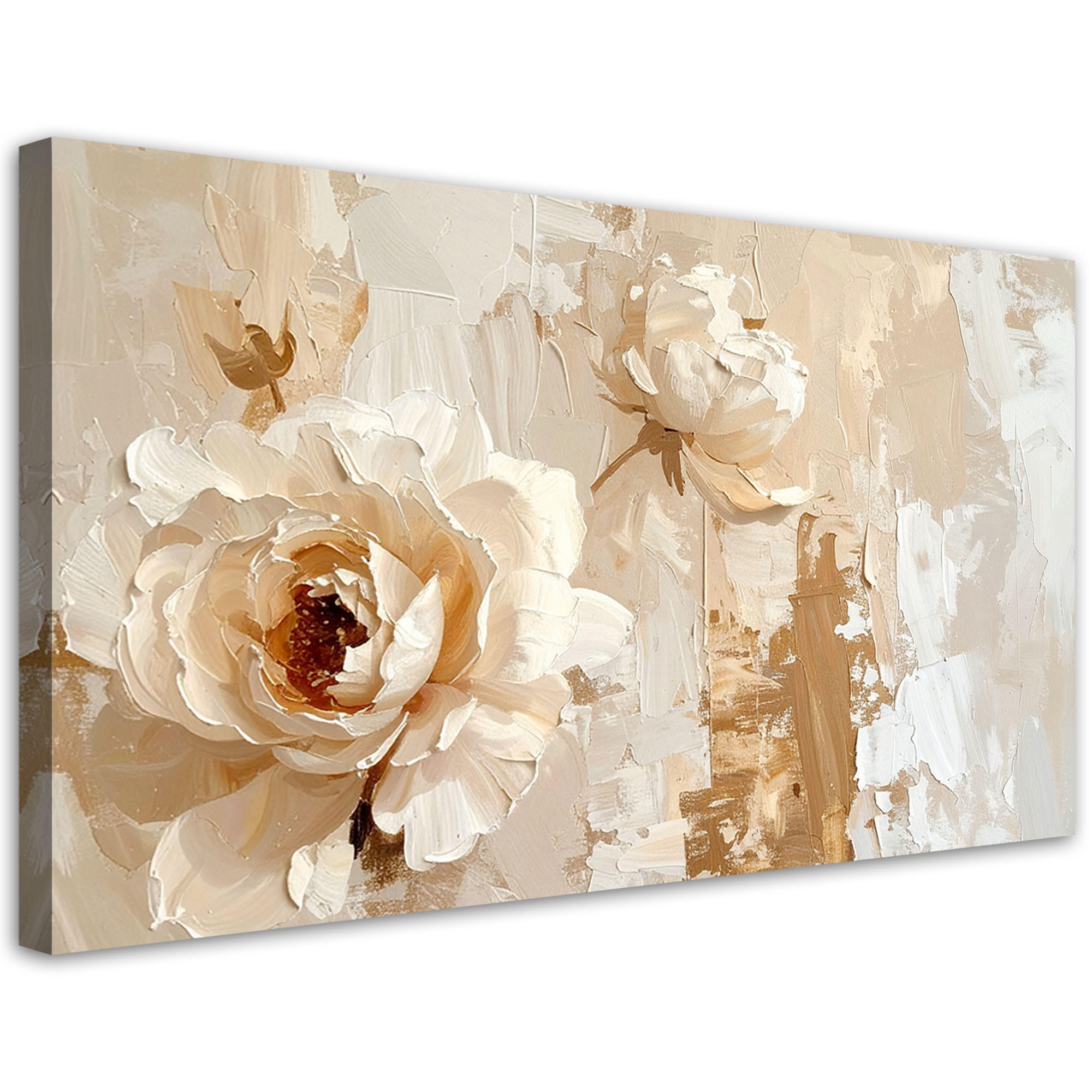 LEINWANDBILD Blumen 120x60cm - Beige, Textil (120/60cm) - Feeby