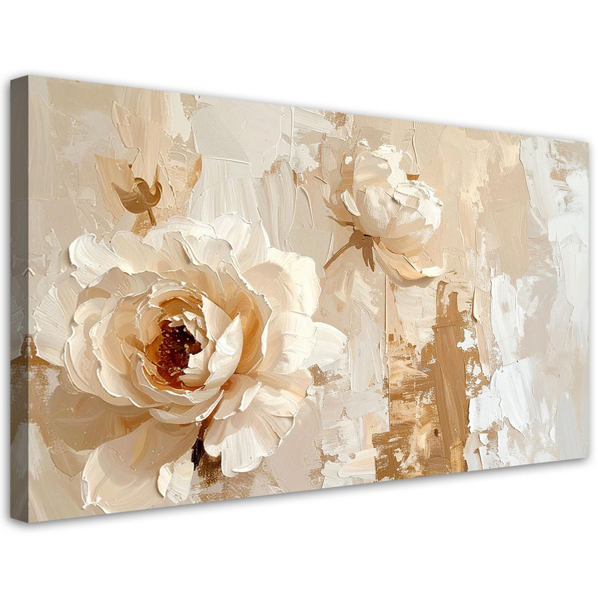 LEINWANDBILD Blumen 120x60cm - Beige, Textil (120/60cm) - Feeby