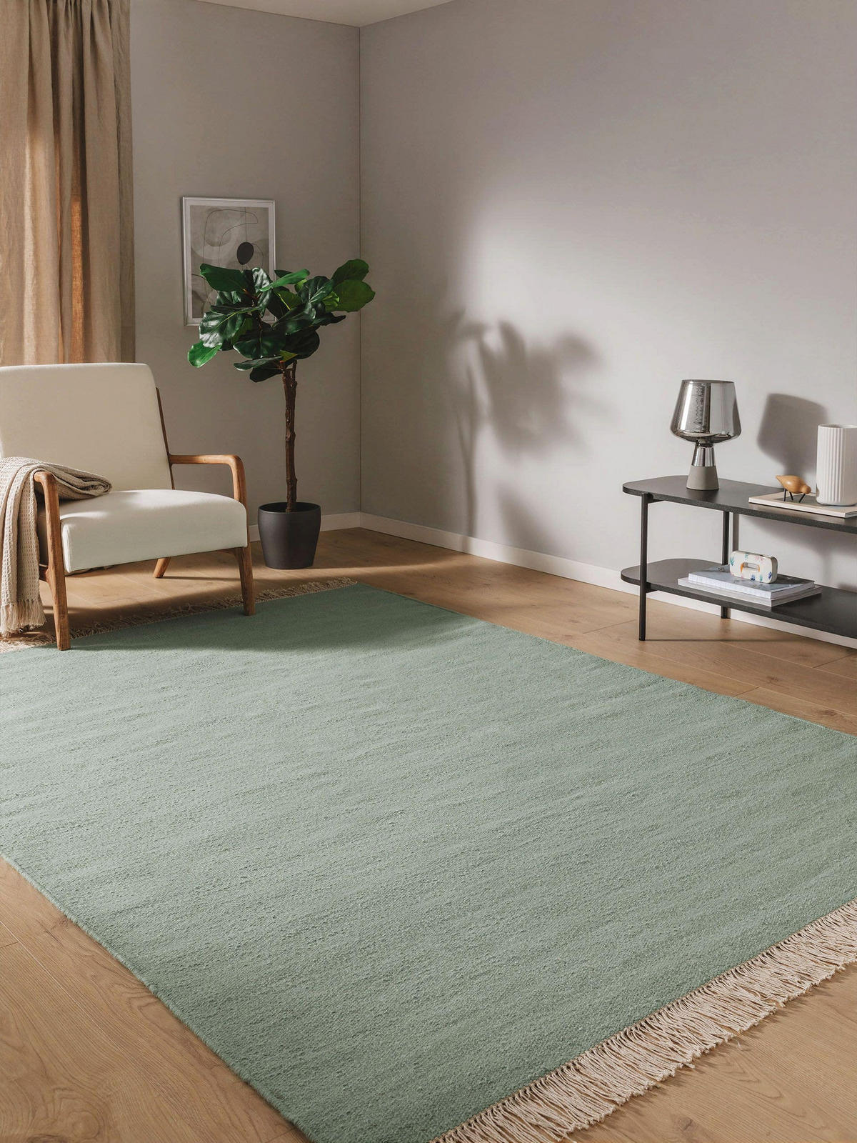 WOLLTEPPICH Liv Hellgrün 250x350 cm - Hellgrün, Textil (250/350cm) - benuta Pop